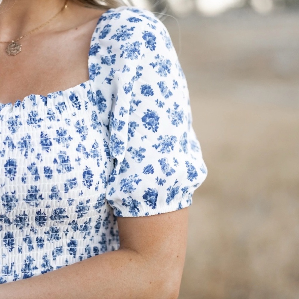 Isla Rae Floral Blue and White Women's dress